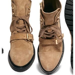 ALL SAINTS Donita Suede Boot - Dark Sand